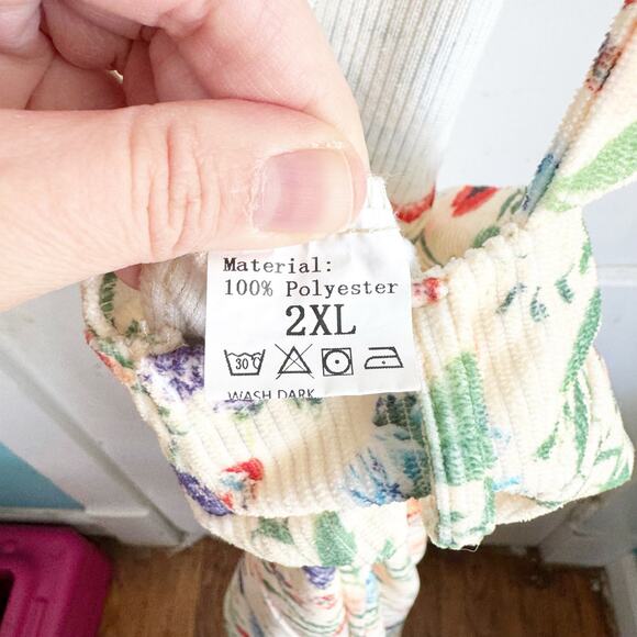 Yellow Floral Garden Jumpsuit Romper Overalls Style See Sizing Note Label 2XL - Picture 10 of 16